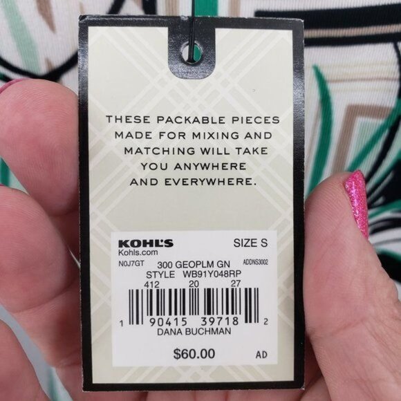 DANA BUCKMAN Travel Anywhere Packable Sheath Dress Floral Leaf Print S NWT - Picture 8 of 11